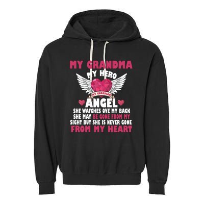 My Grandma My Hero My Angel Garment-Dyed Fleece Hoodie