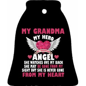 My Grandma My Hero My Angel Ceramic Bell Ornament