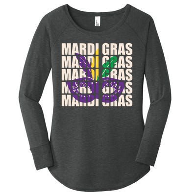 Mardi Gras Mask Mardi Gras Party Costume Women's Perfect Tri Tunic Long Sleeve Shirt