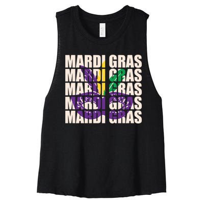 Mardi Gras Mask Mardi Gras Party Costume Women's Racerback Cropped Tank