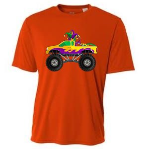 Mardi Gras Monster Truck Beads Jester Hagreat Gift Gift Cooling Performance Crew T-Shirt