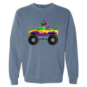 Mardi Gras Monster Truck Beads Jester Hagreat Gift Gift Garment-Dyed Sweatshirt