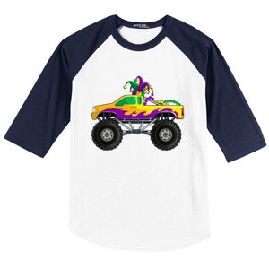 Mardi Gras Monster Truck Beads Jester Hagreat Gift Gift Baseball Sleeve Shirt