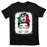 Michoacan Girl Messy Bun Bandana And Glasses Mexico Mexican T-Shirt