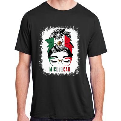 Michoacan Girl Messy Bun Bandana And Glasses Mexico Mexican Adult ChromaSoft Performance T-Shirt