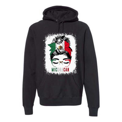 Michoacan Girl Messy Bun Bandana And Glasses Mexico Mexican Premium Hoodie