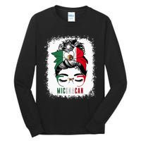 Michoacan Girl Messy Bun Bandana And Glasses Mexico Mexican Tall Long Sleeve T-Shirt