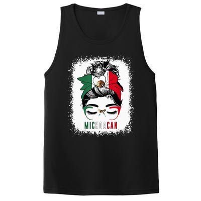 Michoacan Girl Messy Bun Bandana And Glasses Mexico Mexican PosiCharge Competitor Tank