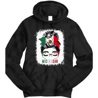 Michoacan Girl Messy Bun Bandana And Glasses Mexico Mexican Tie Dye Hoodie