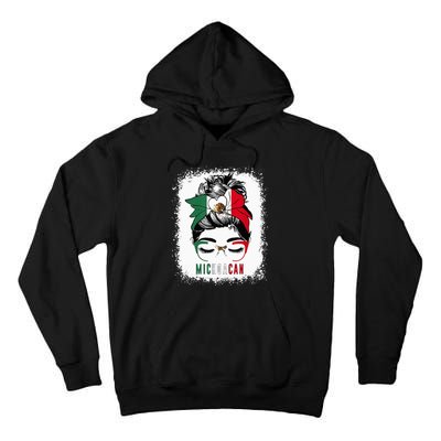 Michoacan Girl Messy Bun Bandana And Glasses Mexico Mexican Tall Hoodie