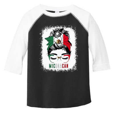 Michoacan Girl Messy Bun Bandana And Glasses Mexico Mexican Toddler Fine Jersey T-Shirt