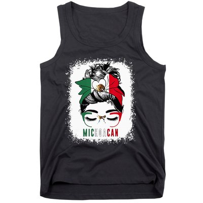 Michoacan Girl Messy Bun Bandana And Glasses Mexico Mexican Tank Top