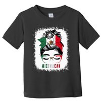 Michoacan Girl Messy Bun Bandana And Glasses Mexico Mexican Toddler T-Shirt