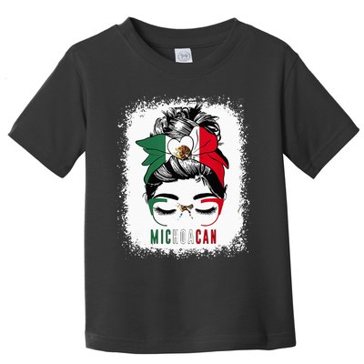 Michoacan Girl Messy Bun Bandana And Glasses Mexico Mexican Toddler T-Shirt