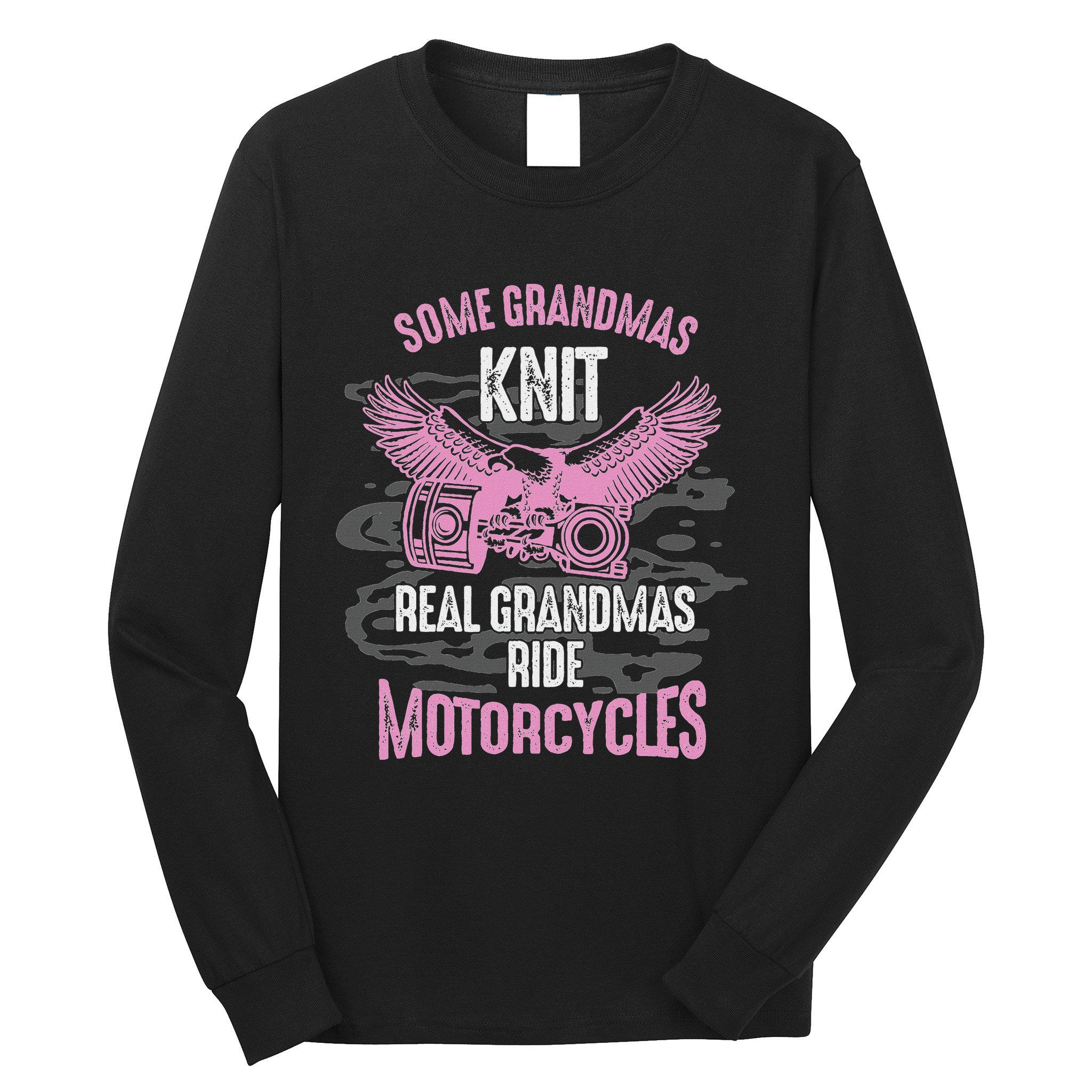 Motorcyclist Grandmother Motorist Cyclist Grandma Long Sleeve Shirt
