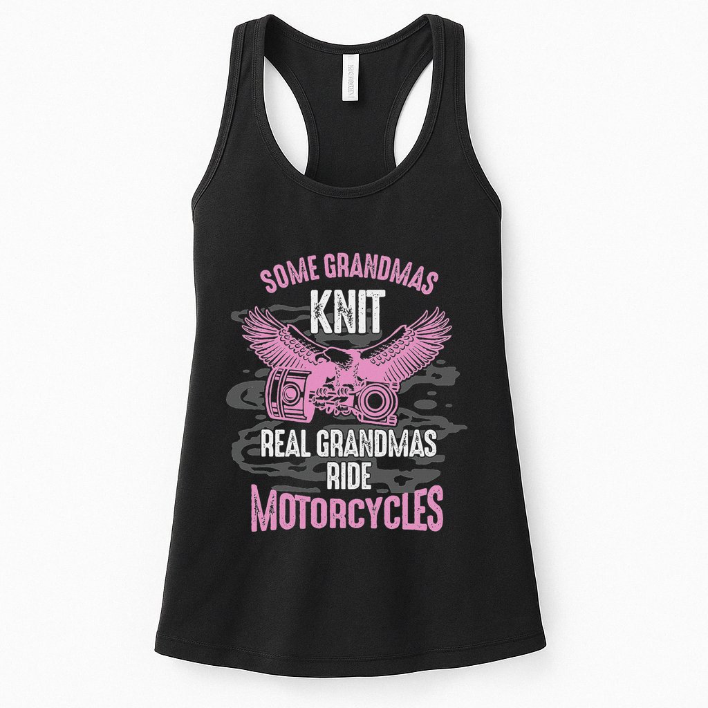 Motorcyclist Grandmother Motorist Cyclist Grandma Womens Tank Top