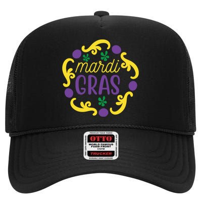 Mardi Gras High Crown Mesh Back Trucker Hat