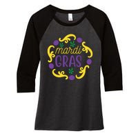 Mardi Gras Women's Tri-Blend 3/4-Sleeve Raglan Shirt