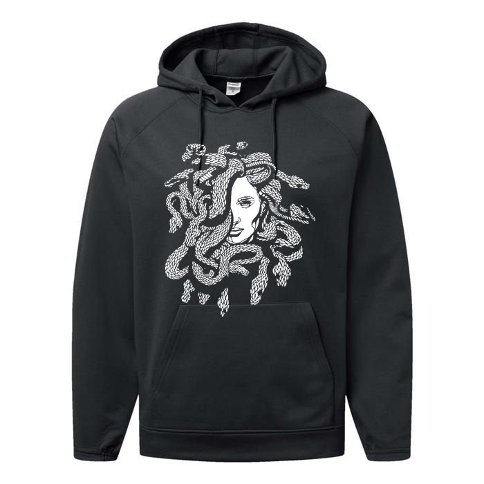 Medusa Greek Mythology Snake Lover Performance Fleece Hoodie