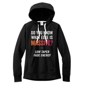 Massive Gaming Meme Funny Low Taper Fade Energy Meme Women's Fleece Hoodie