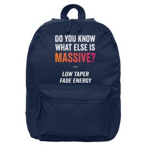 Massive Gaming Meme Funny Low Taper Fade Energy Meme 16 in Basic Backpack