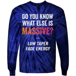 Massive Gaming Meme Funny Low Taper Fade Energy Meme Tie-Dye Long Sleeve Shirt