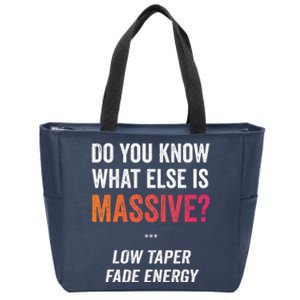 Massive Gaming Meme Funny Low Taper Fade Energy Meme Zip Tote Bag