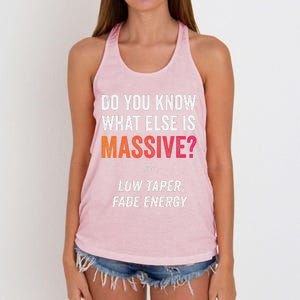 Massive Gaming Meme Funny Low Taper Fade Energy Meme Women's Knotted Racerback Tank