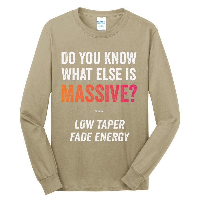 Massive Gaming Meme Funny Low Taper Fade Energy Meme Tall Long Sleeve T-Shirt