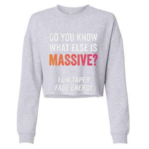 Massive Gaming Meme Funny Low Taper Fade Energy Meme Cropped Pullover Crew