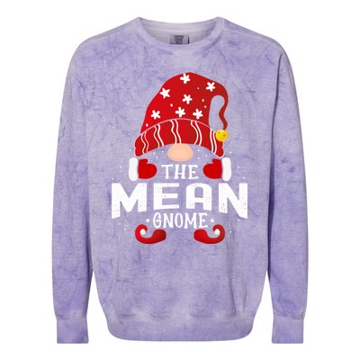 Mean Gnome Matching Christmas Pjs For Family Gift Colorblast Crewneck Sweatshirt