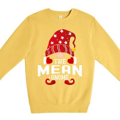 Mean Gnome Matching Christmas Pjs For Family Gift Premium Crewneck Sweatshirt