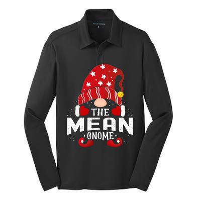 Mean Gnome Matching Christmas Pjs For Family Gift Silk Touch Performance Long Sleeve Polo