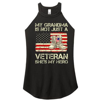 My Grandma Not Just Veteran She Is Hero Combat Boots US Flag Women’s Perfect Tri Rocker Tank