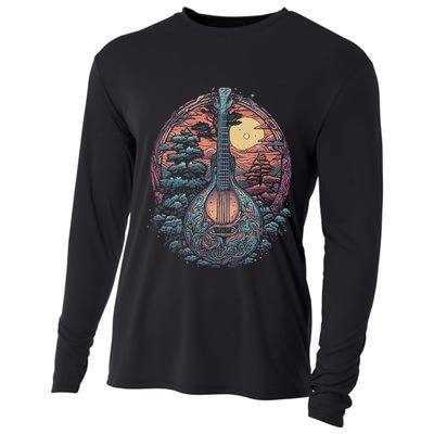 Mandolin Guitar Nature Bluegrass Music Band Mando Art Cooling Performance Long Sleeve Crew