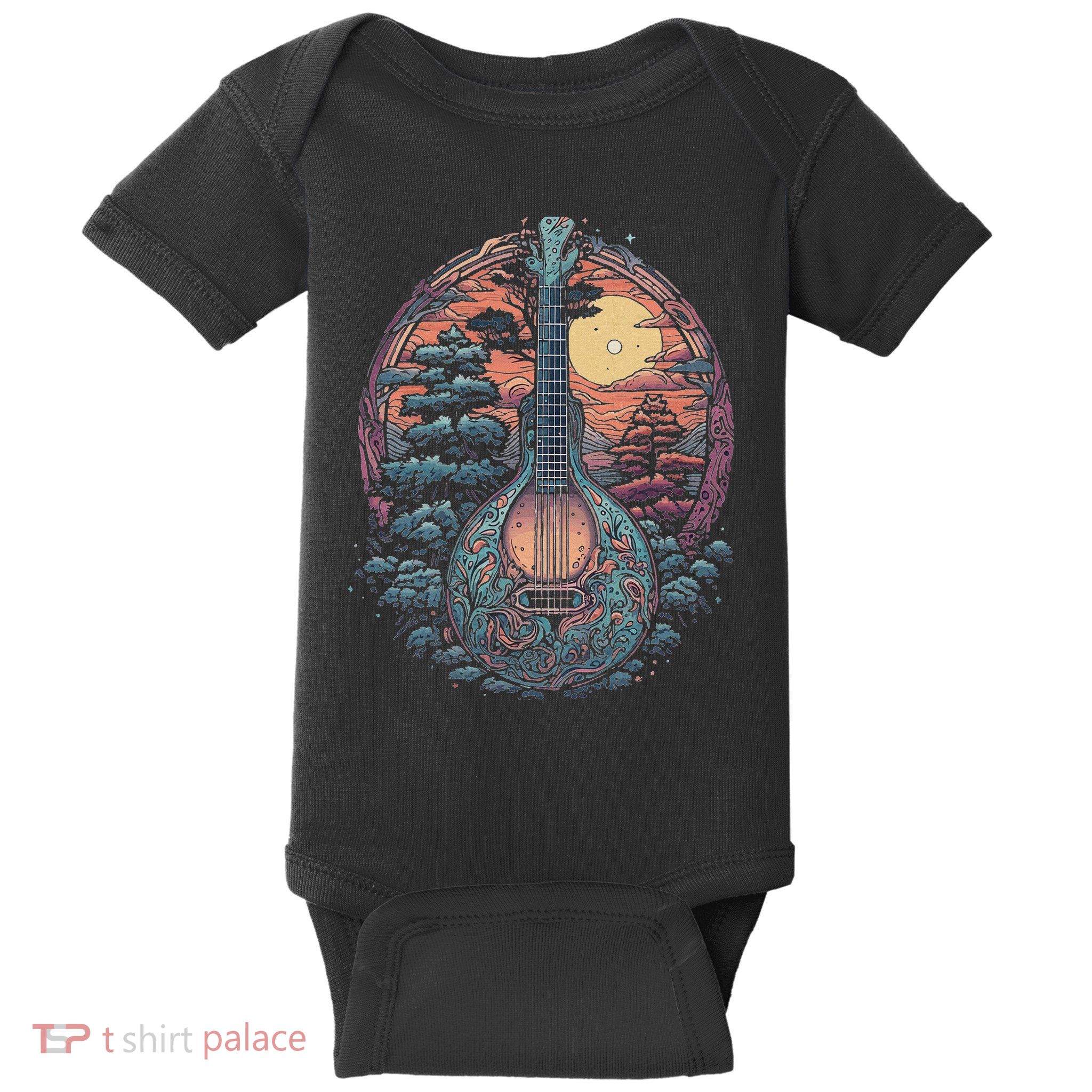 Mandolin Guitar Nature Bluegrass Music Band Mando Art Baby Bodysuit