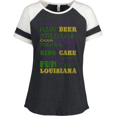 Mardi Gras New Orleans Festive Fun Party Enza Ladies Jersey Colorblock Tee