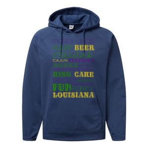 Mardi Gras New Orleans Festive Fun Party Performance Fleece Hoodie