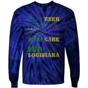 Mardi Gras New Orleans Festive Fun Party Tie-Dye Long Sleeve Shirt