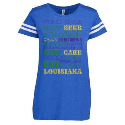 Mardi Gras New Orleans Festive Fun Party Enza Ladies Jersey Football T-Shirt