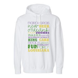 Mardi Gras New Orleans Festive Fun Party Garment-Dyed Fleece Hoodie