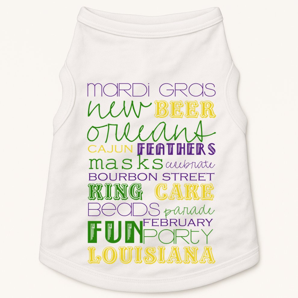Mardi Gras New Orleans Festive Fun Party Doggie Tank