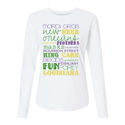 Mardi Gras New Orleans Festive Fun Party Womens Cotton Relaxed Long Sleeve T-Shirt