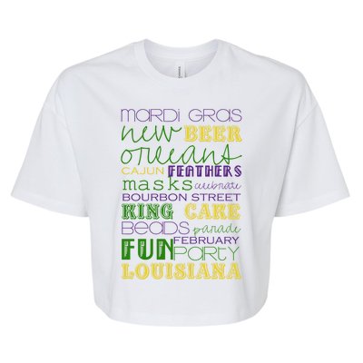 Mardi Gras New Orleans Festive Fun Party Bella+Canvas Jersey Crop Tee