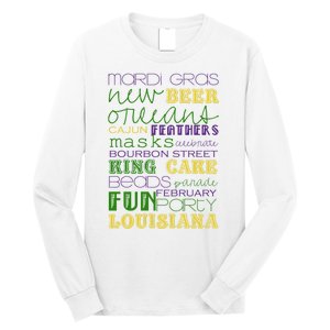 Mardi Gras New Orleans Festive Fun Party Long Sleeve Shirt