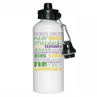 Mardi Gras New Orleans Festive Fun Party Aluminum Water Bottle 