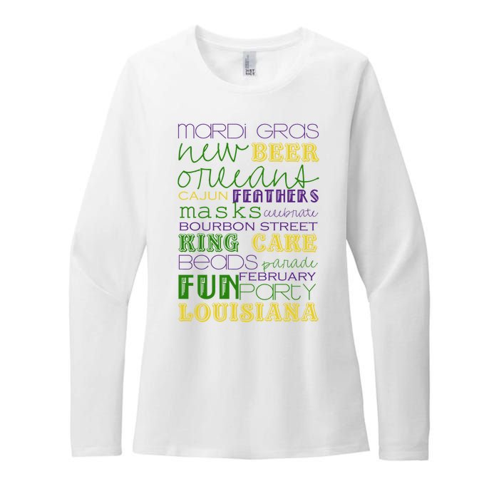 Mardi Gras New Orleans Festive Fun Party Womens CVC Long Sleeve Shirt