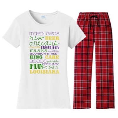 Mardi Gras New Orleans Festive Fun Party Women's Flannel Pajama Set