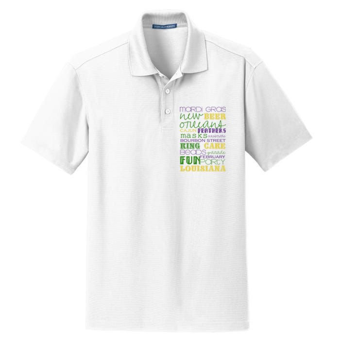 Mardi Gras New Orleans Festive Fun Party Dry Zone Grid Polo