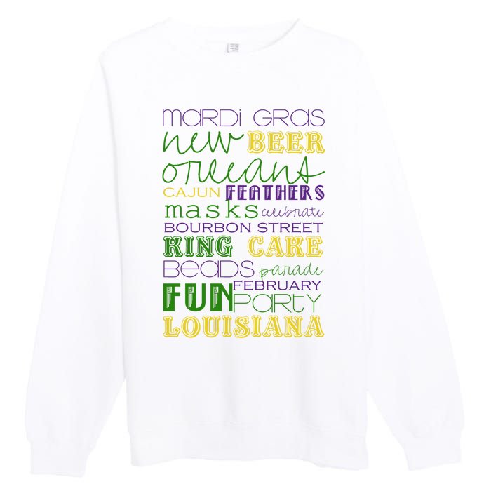 Mardi Gras New Orleans Festive Fun Party Premium Crewneck Sweatshirt